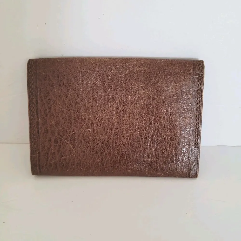 Givenchy Men's Card Holder Wallet Bifold Leather Small Compact Brown Retro